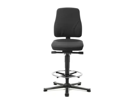 Werkplaatsstoel,zitting stof zwart,zitting HxBxD 570-830x460x410-470mm