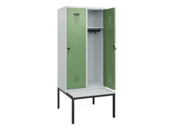 locker met bank,HxBxD 1950x800x815mm,2vak,vak B 400mm,draaigrendel