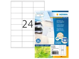 HERMA 10728 Etiketten gerecycled papier A4 70x36mm Wit 1920 stuks