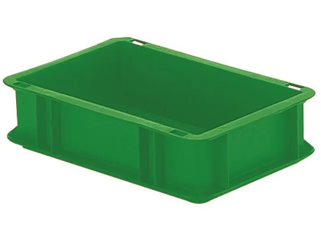 Euronorm-Stapelbak 2.7l 75x 300x 200mm Wanden/Bodem Gesloten Groen