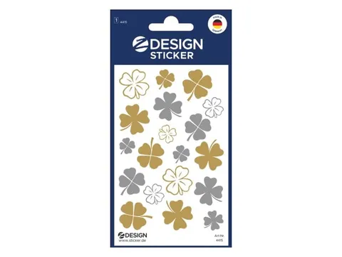 Foliesticker Z-design Gouden/ zilveren klavertjes vier, pakje à 1 vel