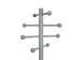Kapstok MAULsaphir Lite standvoet 171cm grijsmetaal 8 haken
