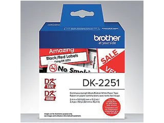 Etiket Brother DK-22251 62mm 15-meter zwart/rood - 1