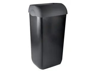 OUTLET Kunststof Zwarte Afvalbak 23 liter Half Open - 1