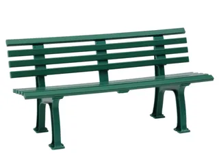 Kunststofbank 740x1500x380mm Zit H 440mm 9 Latten 2 Pootstellen Groen - 2