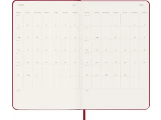 Agenda 2027 Moleskine 12M Weekly 7dag/1pagina large hc scarlet red - 5