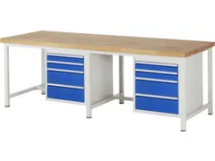 werkbank,HxBxD 840-1040x2500x900mm,beukblad,draagverm. 1250kg