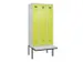locker met bank,voor scheiding van kleding,HxBxD 2120x900x815mm,3vak
