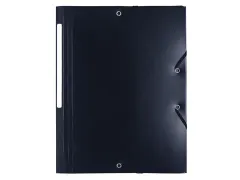 elastomap A4 uit polypropyleen 3 kleppen en elastiek zwart