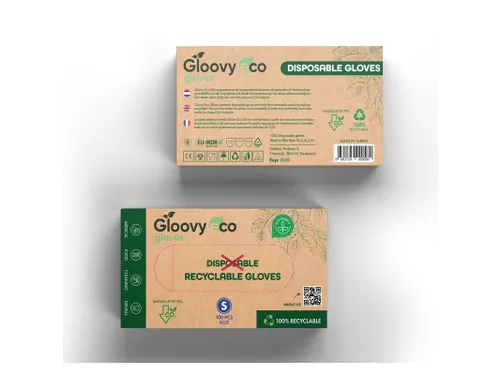 Gloovy Eco Duurzame Hygiëne Handschoen Blauw Maat S 20x100 stuks