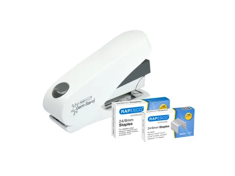 Nietmachine Rapesco Germ-Savvy Less Effort Eco Luna antibacterieel wit