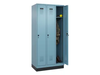 locker,HxBxD 1950x900x500mm,3vak,vak B 300mm,draaigrendel,sokkel - 1