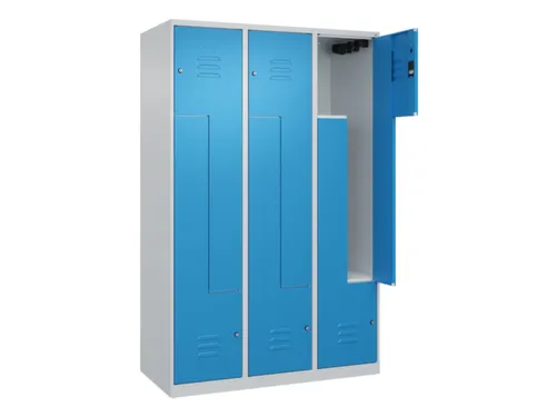 Z-garderobekast,HxBxD 1850x1200x500mm,vak B 200/400mm,cil.-slot
