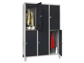 lockerkast,HxBxD 1850x1200x500mm,3x2vakken,RAL7035,front RAL7016 - 2