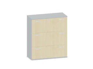 hangmappenkast 1150x1000x430mm 3hangmappenframes Lichtgrijs + Esdoorn - 1