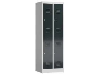 Dubbeldekse garderobekast 1800x590x500mm 2x2vak klink RAL7035 RAL7016 - 1