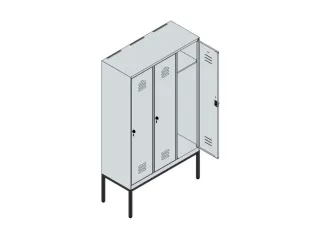 locker,HxBxD 2120x1200x500mm,3vak,vak B 400mm,cil.-slot,voetonderstel - 3
