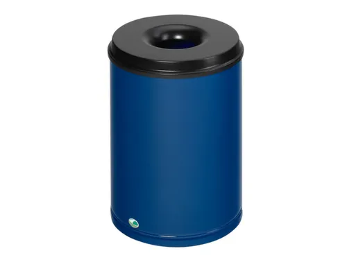 prullenmand zelfblussend 50 liter HxØ 520x375mm kop zwart blauw