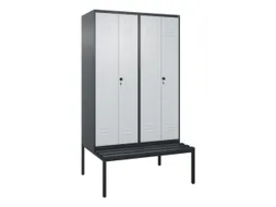 PBM-locker met bank,HxBxD 2120x1200x815mm,4vak,vak B 300mm