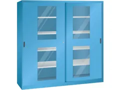 venster-schuifdeurkast 1950x2000x580mm 8xStalen bodem RAL5012