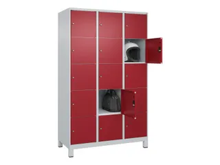 lockerkast,HxBxD 1950x1200x500mm,3x5vakken,vak B 400mm,cil.-slot - 1