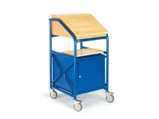Verrijdbare lessenaar,HxBxD 1240x630x690mm,m. Legborden,kast - 1