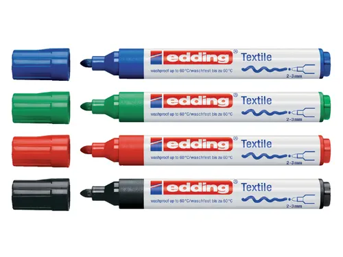 Viltstift edding 4500 textiel rond zwart 2-3mm