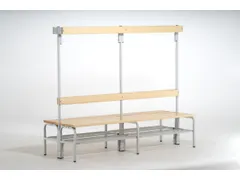 banc double HxLxP 1650x2000x725mm barrettes en bois