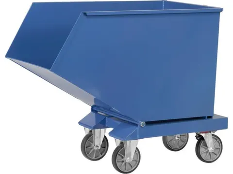 Bakwagen Met Wielen Met Vorksloffen Inhoud 400ltr Blauw Ral 5007