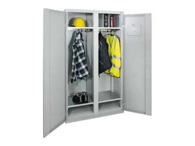 Garderobekast 1800x1000x500mm 2 Vakken Staal Romp Ral7035