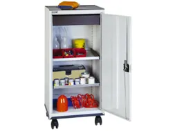 Materiaalkast 1100x500x500mm 2legborden Uitschuifbaar 1lade Ral7035