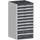 ladekast HxBxD 1200x650x650mm 10laden RAL7035 front RAL7016