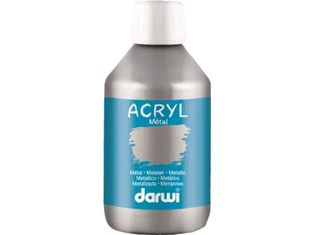 Darwi Metal Effect Acrylverf Zilver 250ml