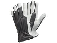 Handschoen Tegera 115, Maat 8 Geitenleder Nylon Grijs Wit
