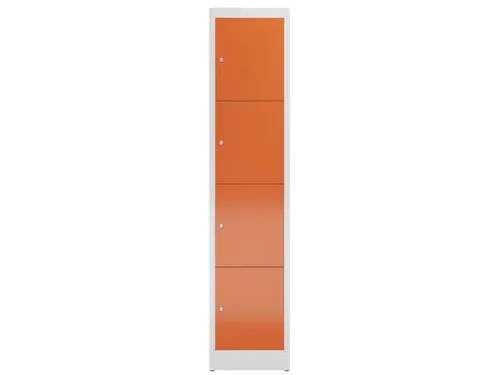 Lockerkast 1800x415x500mm 1x4 vakken cilinderslot, sokkel, RAL3000
