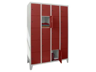 lockerkast,HxBxD 1850x1200x500mm,4x5vakken,RAL7035,front RAL3000 - 2