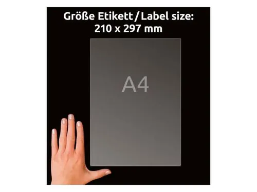Adresetiket Avery J8567-25 210x297mm A4 Transparant Inkjet 25 stuks