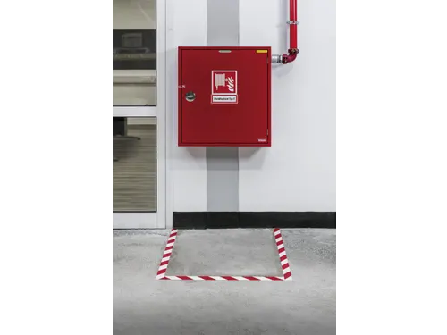 Durable Signaal Sticker Vloermarkering Rood/wit 50mmx30m