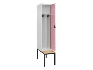 locker met bank,voor scheiding van kleding,HxBxD 2120x400x815mm,1vak - 1