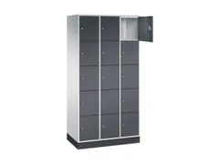 lockerkast,RAL 7035/RAL 7021,HxBxD 1950x920x500mm,3x5vakken,cil.-slot