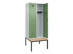 locker met bank,HxBxD 2120x800x815mm,2vak,vak B 400mm,cilinderslot