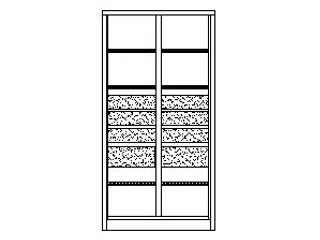 Materiaalkast 1950x1040x630mm Scheidingswand 6legborden 6+2 Laden - 2