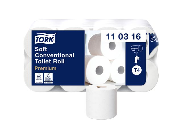 Toiletpapier Tork T4 110316 3-Laags Premium 250 vel 8 Rollen | ToiletHygieneShop.nl