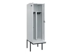 PBM-locker met bank,HxBxD 2120x600x815mm,2vak,vak B 300mm,draaigrendel
