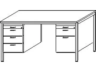 Bureau Hxbxd 720x1600x800mm 2 Ladekasten Bladdecor Esdoorn Ral7035 - 10