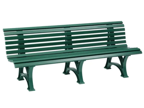 Kunststofbank 800x2000x450mm Zit H 410mm 12 Latten 3 Pootstellen Groen