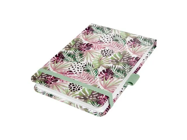 Bloc-notes Jolie Beauty A6 MINT PINK JUNGLE FEVER blanc 158pag 100gr H