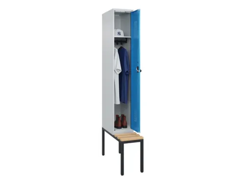 locker met bank,HxBxD 2120x300x815mm,1vak,vak B 300mm,draaigrendel