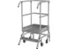 escalier mobile,roulant,estrade H 0,5m,2marches a. revêtement R13,alu