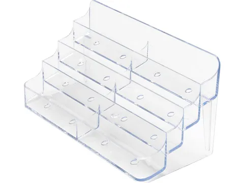 Visitekaartenhouder 2 X 4 Opbergvakken Transparant